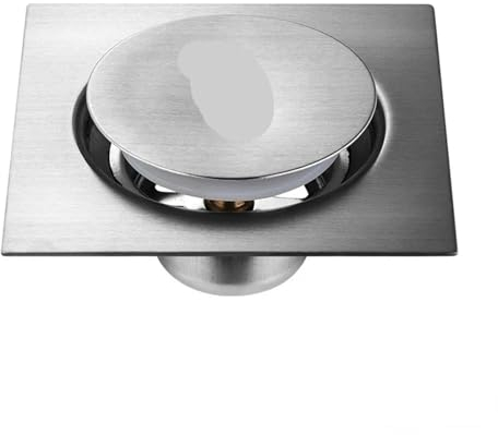EKalgretrA Bodenablauf Edelstahl Dusche Edelstahl Hotel Einfach Sauber Bad Hüpfen Langlebig Abfall Abdeckung Boden Ablauf Deodorant Silber Pedal Typ Quadrat(15x15cm)