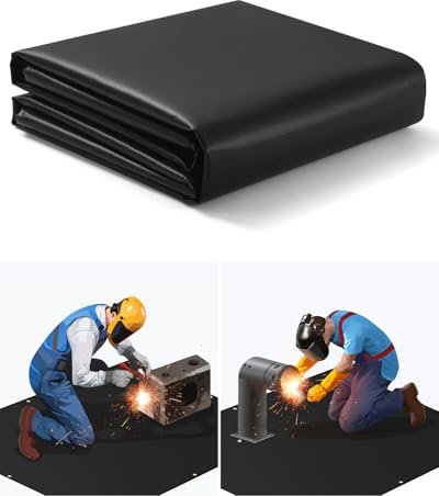 Tappetino Saldatura, 180 x 240 cm Coperta Ignifuga, Coperta Antifiamma in Fibra di vetro, Progettata per uso Domestico ed esterno, per Saldatura, Taglio e altri usi Professionali e