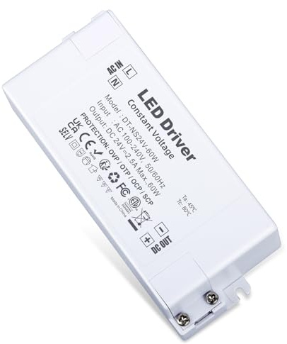 YAYZA! LED Trafo 24V 60W, LED Transformator 230V auf 24V DC Netzteil | IP44 LED Driver Konstantspannungs Treiber für Streifen Lampen G4, MR11, GU5.3, MR16