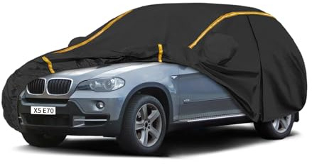 Bâche Voiture pour BMW X5 E70 SUV(2007-2013),Housse de Voiture Exterieur Respirante et Étanche Bâche Voiture Protection Anti-UV Anti-Neige Anti-poussière Anti-Pluie Anti-Soleil