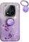 YUECXIN Hülle für Xiaomi Redmi Note 14 Pro+ Plus 5G mit Glänzende Blumen Ring Ständer, Niedliche Bling Frauen Mädchen Handyhülle, Ultra Dünn Stoßfest Weich TPU Silikon Schutzhülle, Lila