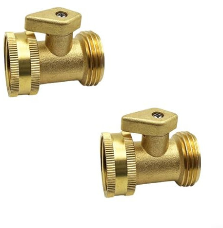 EXTRWORY 2pcs Water Hose Shut Off Valve,3/4 Inch Full Brass Garden Hose Connector,Garden Hose Shut Off Valve Set,Brass Connector