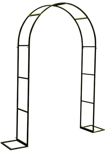 Pergola tonnelle en fer avec large arche de jardin pour diverses plantes grimpantes pour jardin, cour et pelouse (vert)