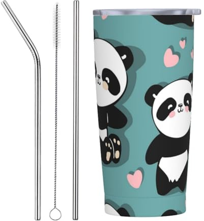 Taza De Aislamiento 20Oz, Panda Taza Térmica De Café Personalizada Taza De Viaje Al Vacío Acero Inox Vaso Termico, Para Café, Agua Y Té