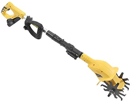 Akku-Pinne Grubber, 20V Motorhacke Bodenkrümler Kabellose Motorhacke Gartenhacke, Gartenfräse Kabellosen Kultivator Cultivator mit Batterie 2000mAh, Ausziehbarer Pole für Rasen, Yard, Bodenkultivierun