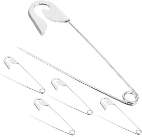 DIYEAH 5pcs Sewing Pins Laundry Clothes Safety Pins Large Metal Safety Bending Head for Clothing Sewing Dressmaking