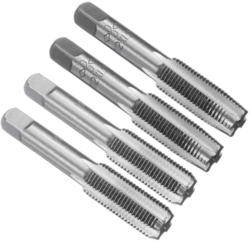 sourcing map Lot de 2 tarauds métriques à main, filetage M12 x 1,25 H2 + taraud inférieur, kit d'outils de filetage en alliage 9CrSi