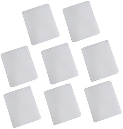 Tapis de Souris en Caoutchouc Non Tissé 8 Pièces Vierge DIY Blanc