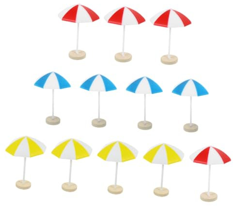 ERINGOGO 8pcs Miniature Sun Umbrellas Beach Decor for Doll House Micro Landscape Bonsai Decor Portable Shade Umbrella Toys