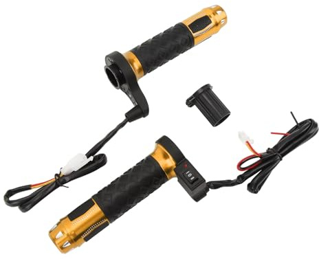 Generic Empuñadura Calefactable para Manillar, Empuñadura Calefactable para Motocicleta ABS de Aleación de Aluminio de 12 V para Bicicleta de Playa (Gold)