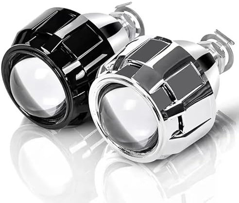 Angel Eyes,Angel Eyes Roller 2PCS 2,5 Zoll Mini Bixenon HID Weißlicht Projektor Scheinwerfer H4 H7 H11 9005 H8 LED Dual Beam Objektiv 8000LM(Silver Belt A Cover)