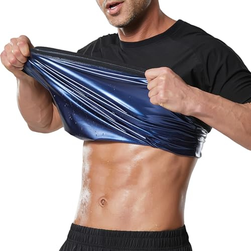 Towintec Camiseta Sauna Chaleco Trajes Hombre Adelgazantes Sudoración | Deporte Shapewear,Fajas Reductoras, Atrapamiento Térmico, Sudor, Masculino, Ejercicio, Fitness, Gym, Entrenamiento
