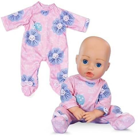 Baby Annabell Pink Romper - Soft fabric with floral patterns - Fits any 43cm Baby Annabell & BABY born dolls doll clothing - Suitable for Children Aged 3+