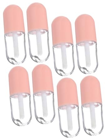 SAFIGLE Lot de 8 Tubes D'huile à Lèvres Vides 5 Ml Transparents Rechargeables pour Femmes Format Voyage Cosmétiques Pot de Gloss à Lèvres Léger et Portable