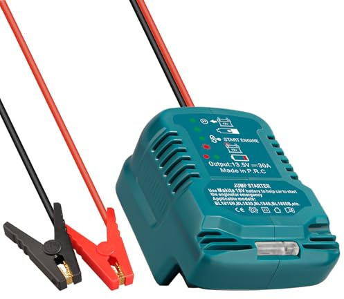 For Makita 18V Battery Car Jump Starter Adapter, Jumping Starter for 12V Car Up to 3.5L Gas or 3.5L Diesel Engine, with 11AWG Cable and Clamp Kit (Battery Not Included)