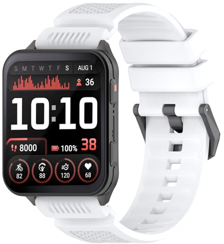 QJONSIU Klockarmband för Garmin Venu X1, Andningsbar Sportband i Silikon, Hudvänlig, Ersättningsrem för Garmin Venu X1-Vit