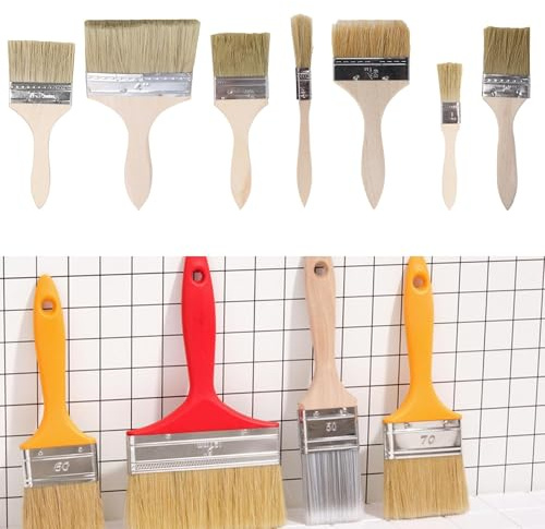 BQLZR 1 juego de 7 pinceles de pintura de 0.5/1/2/2.5/3/3.5/4 pulgadas, cerdas gruesas, para pintores profesionales