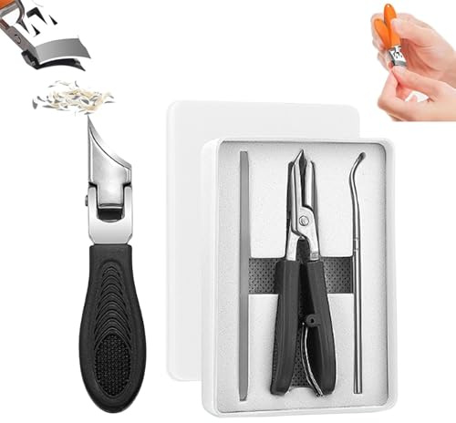 Eagle Beak Nagelknipser für dicke Nägel, 2-teiliges Set, abgeschrägtes Design für Senioren & eingewachsene Nagelpflege, Haushalt Multifunktional mit großer Öffnung und Spritzschutz