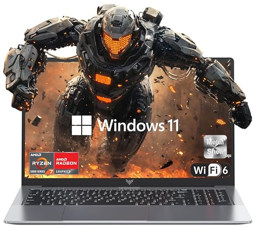 KAIGERR 2025 Gaming Laptop, 15.6inch Laptop Computer with AMD Ryzen 7 5700U(8C/16T, Up to 4.3GHz), 16GB RAM 512GB NVMe SSD Windows 11 Laptop, Radeon RX Vega 8 Graphics,WiFi 6