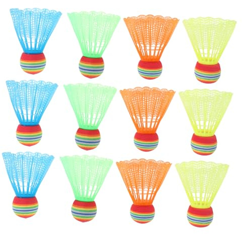 HONMEET 12 Palline Badminton in Plastica Resistenti Urti e Cadute Colorate per Allenamento Indoor e Outdoor visibilità Alta Adatte Adulti Colore Casuale Colore Casuale