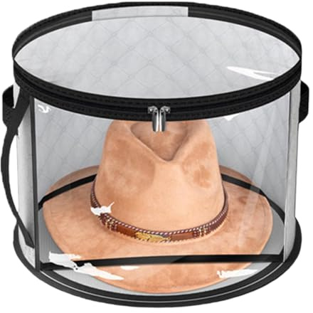 Scatola per cappelli, scatola trasparente di grande capacità, per cappello da cowboy, custodia impilabile con maniglia di trasporto, armadio camera da letto, dormitorio