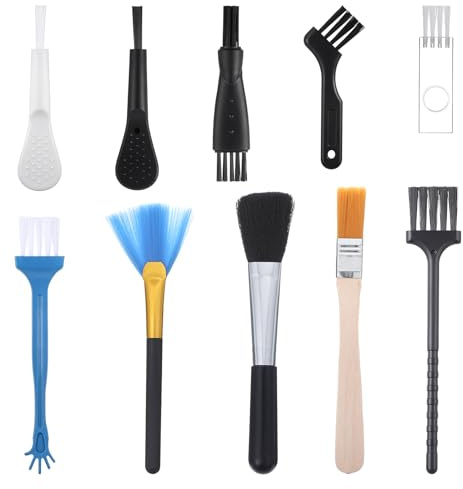 LIQWEI 10 Pezzi Nylon Spazzola Antistatica Antistatica, Spazzole di Pulizia Set Tastiera Pulitore Spazzola Tastiera Portatile Per La Pulizia PC Tastiera Piano Conduttivo Schede Madri