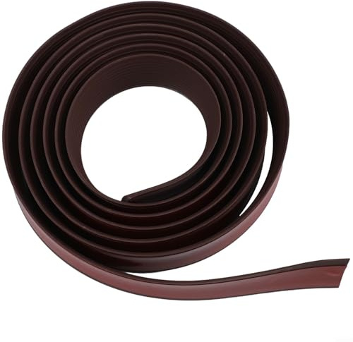 Rampa de umbral de puerta de goma para acceso a silla de ruedas y cochecito, tira de transición antideslizante de suelo de 10 pies x 5 cm, nivelador de piso de garaje, compatible (marrón oscuro)