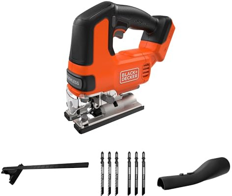 BLACK+DECKER Scie sauteuse sans fil Brushless, outil seul 18V, avec 6 lames, batterie non incluse, BLCJS78NZ-XJ