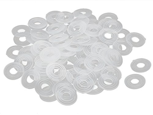 sourcing map Unterlegscheiben 10mm AD 4mm ID 1mm Dicke Weiß 100St | Flache Dichtung Kunststoff