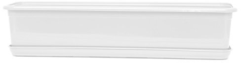 POKM Toolsmarket GmbH Balkonkasten Blumenkasten mit Untersetzer Venus 70 cm Weiß