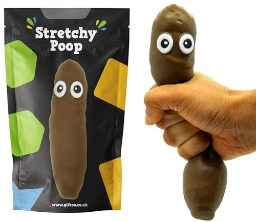 Gifton - Stretchy Poo Stress Relief Ball Fake Poop - Novelty Squishy Squeeze Sensory Fidget Toy - Gift for Boy Girl Teen Kids - Funny Birthday Present for Adults Men Women - Christmas Stocking Filler