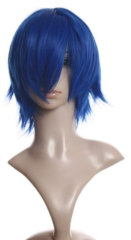 Prettyland Blau Kurze Perücke Gestuft fransig Damen & Herren perücke Wig Königsblau blue wig C936