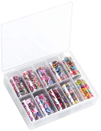 Lurrose Nagelsticker und Einfach zu Verwenden mit Blumen und Himmelsmuster Selbstklebend 10 Stück aus Kunststoff für Maniküre und Festliche Anlässe | Blumen und Himmelsmuster, Maniküre Zubehör für Freunde und Familie, Leicht Anzuwenden