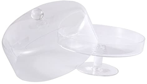 Cabilock 1 Pc Espositore per Torte con Coperchio Vassoio da Dessert con Coperchio Alzata per Dolci in con Coperchio Porta Cupcake con Coperchio Mozzarelle Campana di Cupola