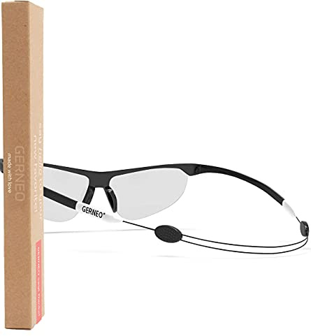 GERNEO® - Säkert Grepp - Justerbart Sportglasögonband - Vattentätt Glasögonsnöre för Män, Kvinnor Och Barn - Tillförlitligt Grepp - 1 x Vit, En Storlek
