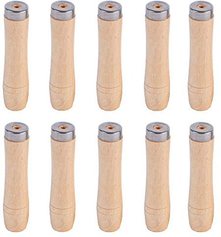 Pamtns Holzfeile, 10 Stück, mit Holzgriff – Reibe für Feilen von 4 bis 6 Zoll – Griffe 90 mm mit 4 mm Loch
