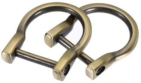 sourcing map 4 Stück 23mm (0,91) U-Form Hufeisen D-Ringe Einschraubschäkel Schnalle für DIY Handwerk Hellbronze