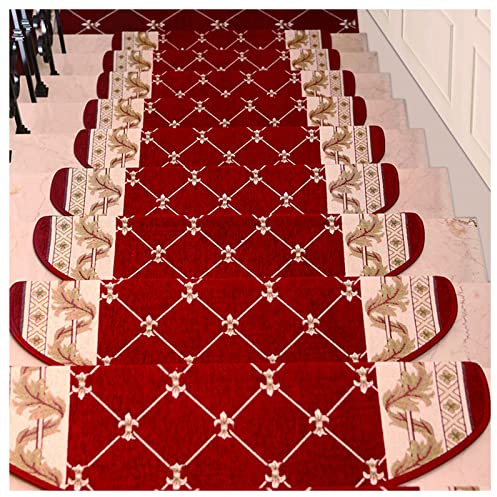uutaoumee European Style Stair Stepping Matte, selbsthaftende Heimstair-Matte, Anti-Rutsch-Matte, solide Holzstaircase, geeignet für Elderly, Kinder und Haustiere, I(5 Stück) -31,4 ¡Á9,4 ¡Á1,1 Zoll