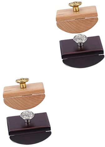 2sets Praktische Schreibtisch Tinte Blotter Holz Rocker Blotters Schreiben Versorgung Tinte Absorption Stempel 2 Stücke * 2