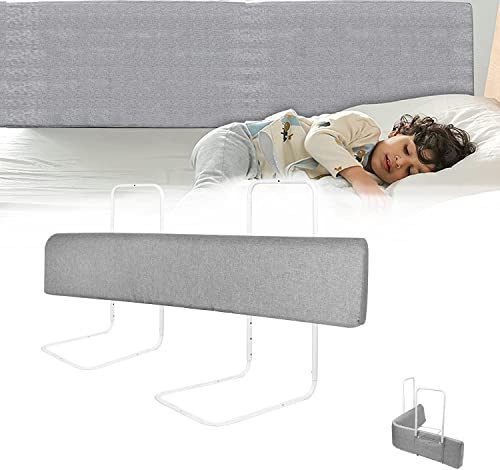 LZQ Griglia di protezione per il letto, per bambini, protezione dai bordi del letto, forma regolabile, altezza regolabile, per bambini e bambini, colore grigio, 100 cm