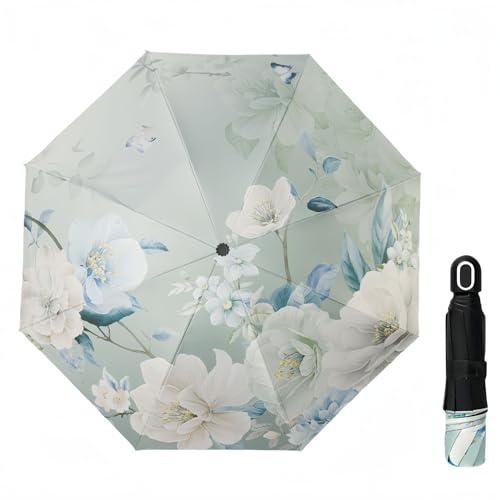 TopLucky Sombrilla de encaje para mujer, diseño de peonía, con protección UV, UPF 50+, ligero y portátil, plegable