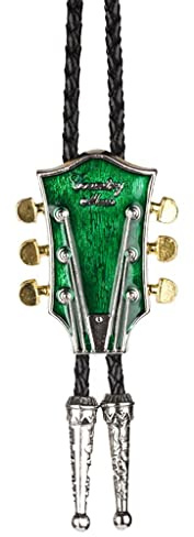 Leeadwaey Cravate bola style rock rock guitare western cowboy rodéo bleu, Vert, moyen