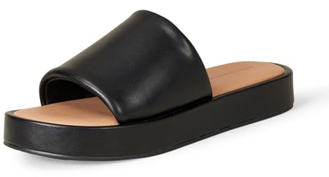 Amazon Essentials Sandales Plates compensées à Enfiler Femme, Noir, 39.5 EU