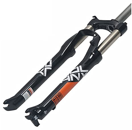 ZECHAO Fahrrad Luft Vorderrad Gabel, 24 Zoll Hub 100mm Fahrrad-Federungsgabel Scheibenbremsen Schulterkontrolle (HL) Fahrradzubehör Schwarz Fahrrad Federgabel
