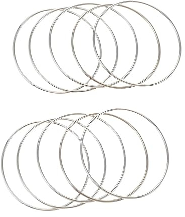 BOBOZHONG Ghirlanda Floreale in Metallo, 10 Pezzi Anelli Artigianali, Cerchi per Acchiappasogni (12 cm)