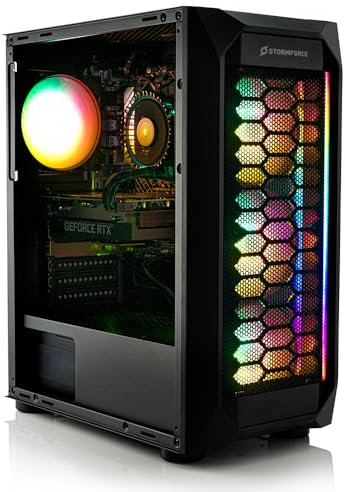 Stormforce Crystal Gaming PC – NVIDIA GeForce RTX 4070 12GB, Intel Core i5-13400F, 1TB SSD, 16GB RAM, WiFi 5, Windows 11, COUGAR MX410 ARGB Case (Amazon Exclusive)