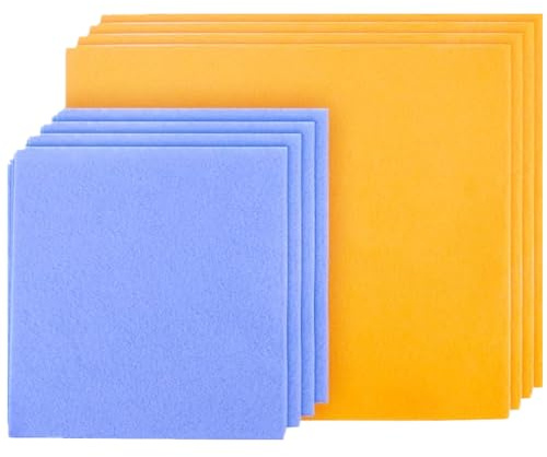 YIDUHAO Reusable Cleaning Cloths,Super Absorbent Shammy Chamois Towel,Machine Washable,Multipurpose Microfibre Cleaning Cloth for Kitchen, Glass, Car, Window (Orange&Blue)