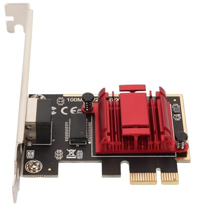 ciciglow Adattatore di Rete PCIe 2.5G, Interfaccia di Rete RJ45 della Scheda di Rete PCIe con Chip RTL8125B 10/100/1000/2500Mbps, per Giochi da Ufficio per Computer Win