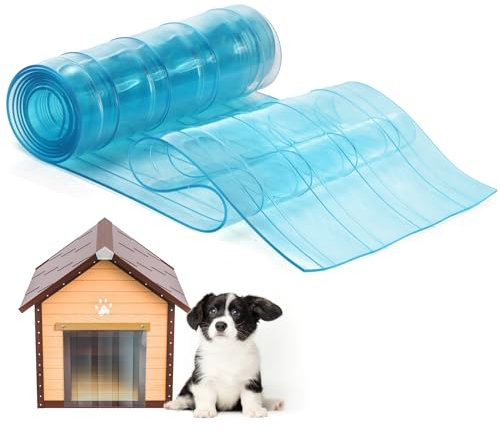ZEAYEA Dog Door Replacement Flaps, Plastic Vinyl Strip for Dog or Cat Door, Safe Transparent Doggie House Door Flap, Easy to Cut, 7.8 in x 4.9 ft