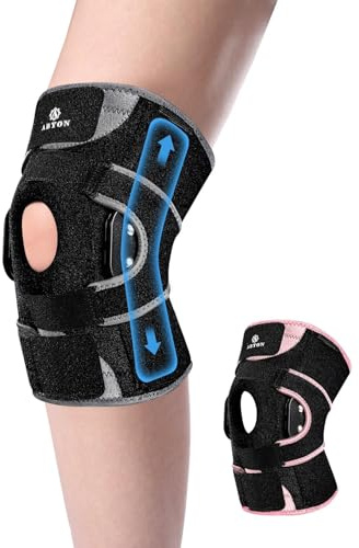 ABYON Kniebandage für Damen Männer – mit Metallschienen, Patella-Gelpolster, 360° Gurt, bei Meniskusriss, Bänderverletzungen, ACL/MCL, Arthritis & Operations-Erholung, Laufen, L
